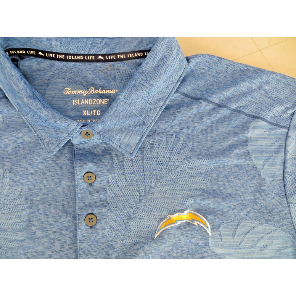 Tommy Bahama Los Angeles Chargers Blue Floral IslandZone Polo XL NFL